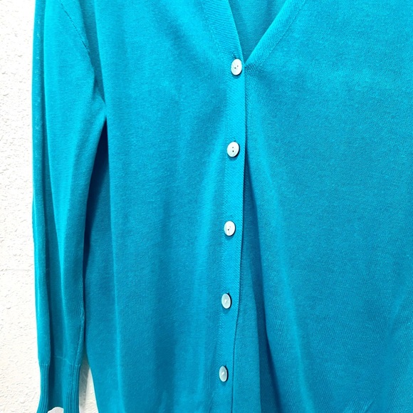 Zara Blue Cardigan Sweater V-Neck Knit medium - Picture 7 of 7